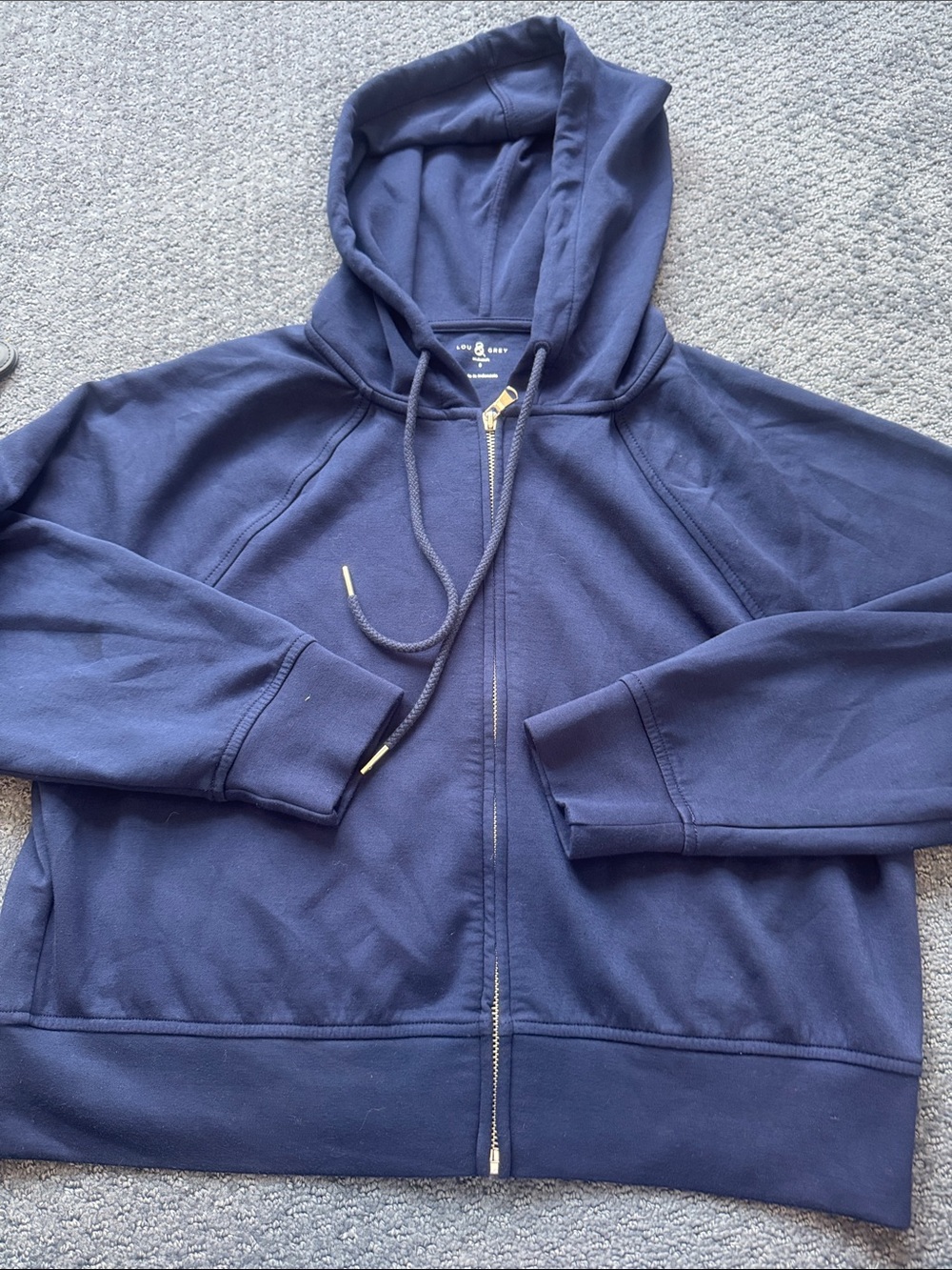 Lou & Grey scuba soft zip hoodies Classic Navy
